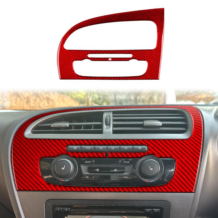 Carbon Fiber Car Center Console Air Conditioner Panel Decorative Sticker for SEAT Leon 2005-2012