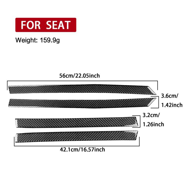 4pcs/Set Carbon Fiber Car Door Panel Decorative Sticker for SEAT Leon 2005-2012, Left and Right Driver