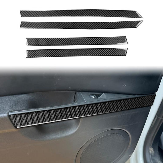 4pcs/Set Carbon Fiber Car Door Panel Decorative Sticker for SEAT Leon 2005-2012, Left and Right Driver
