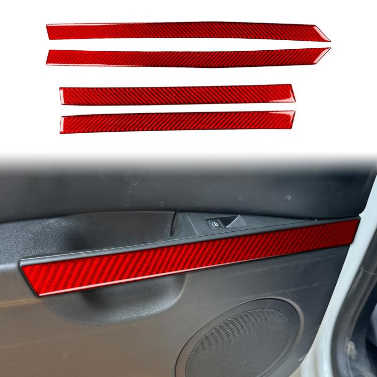 4pcs/Set Carbon Fiber Car Door Panel Decorative Sticker for SEAT Leon 2005-2012, Left and Right Driver
