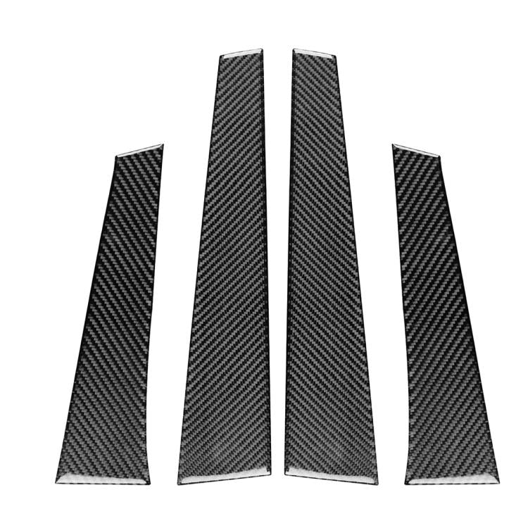 4pcs/Set Carbon Fiber Car B Pillar Decorative Sticker for SEAT Leon 2005-2012, Drop Glue Style, Left and Right Driver