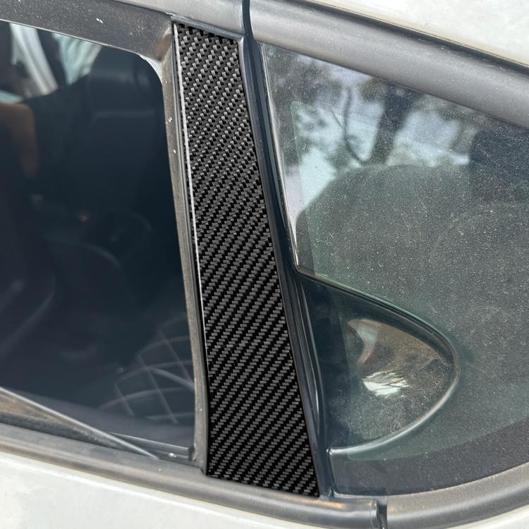 4pcs/Set Carbon Fiber Car B Pillar Decorative Sticker for SEAT Leon 2005-2012, Drop Glue Style, Left and Right Driver