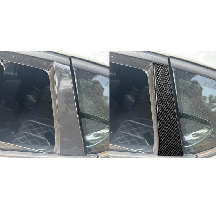 4pcs/Set Carbon Fiber Car B Pillar Decorative Sticker for SEAT Leon 2005-2012, Drop Glue Style, Left and Right Driver
