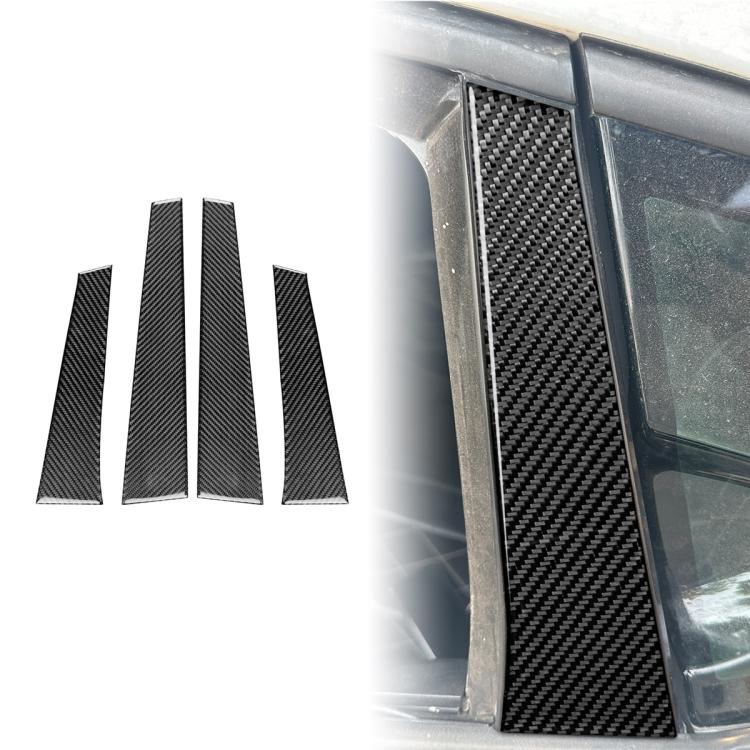 4pcs/Set Carbon Fiber Car B Pillar Decorative Sticker for SEAT Leon 2005-2012, Drop Glue Style, Left and Right Driver