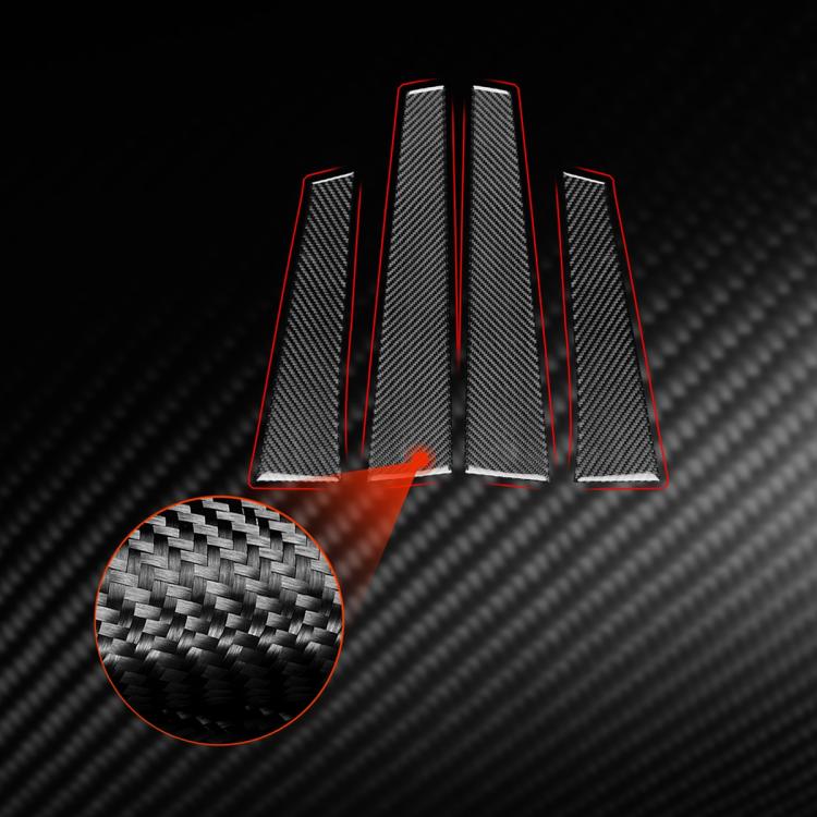 4pcs/Set Carbon Fiber Car B Pillar Decorative Sticker for SEAT Leon 2005-2012, Drop Glue Style, Left and Right Driver