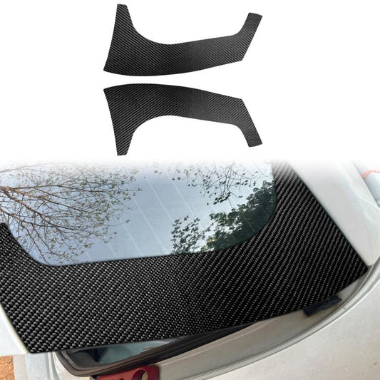 2pcs/Set Carbon Fiber Car Rear Windshield Decorative Sticker for SEAT Leon 2005-2012, Carbon Sheet Style, Left and Right Driver