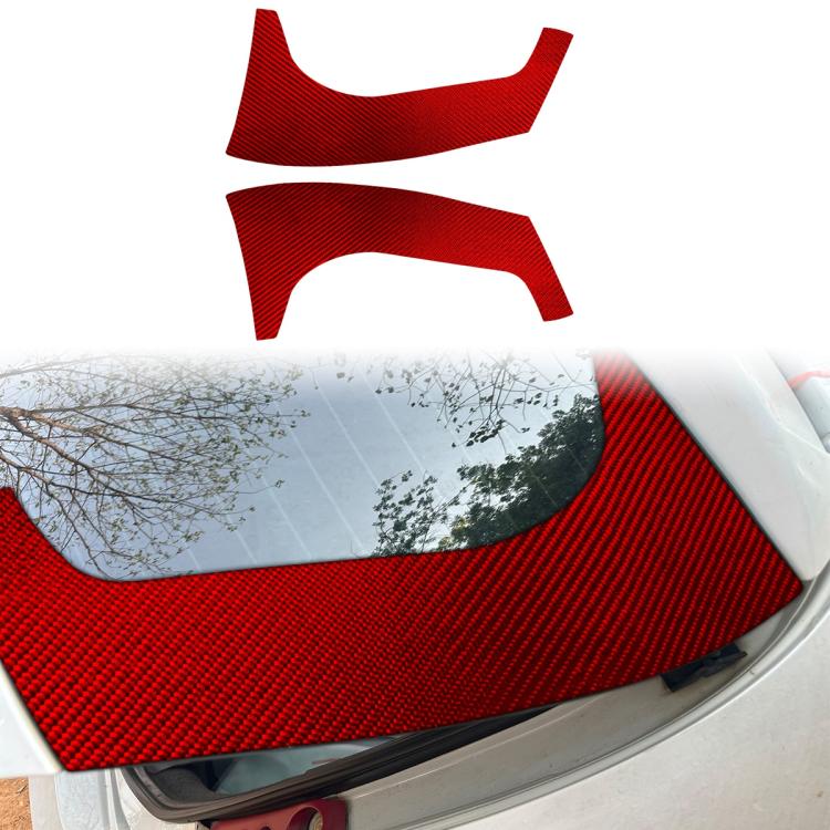 2pcs/Set Carbon Fiber Car Rear Windshield Decorative Sticker for SEAT Leon 2005-2012, Carbon Sheet Style, Left and Right Driver