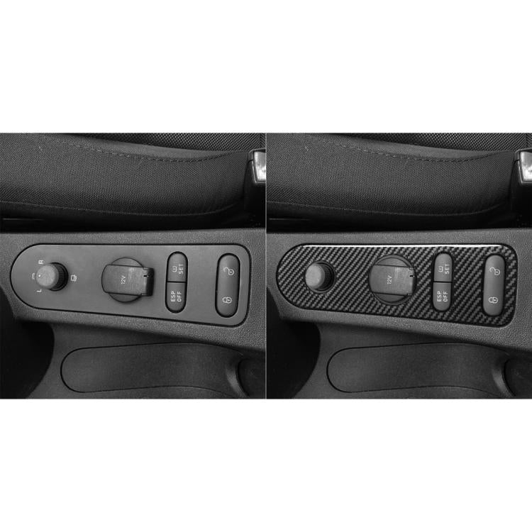 Carbon Fiber Car Rear Mirror Adjustment Panel B Decorative Sticker for SEAT Leon 2005-2012, Left and Right Driver