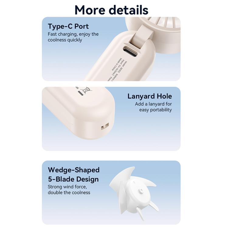 USAMS ZB352 Digital Display Folding Handheld Mini Fan