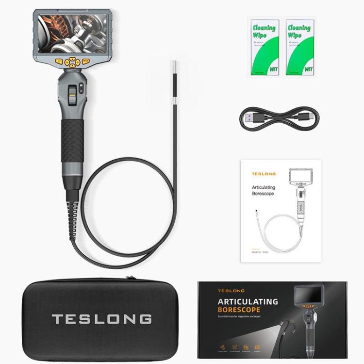 TESLONG TD500 5 Inch HD Large Screen Dual Steering Endoscope 1.55m Length