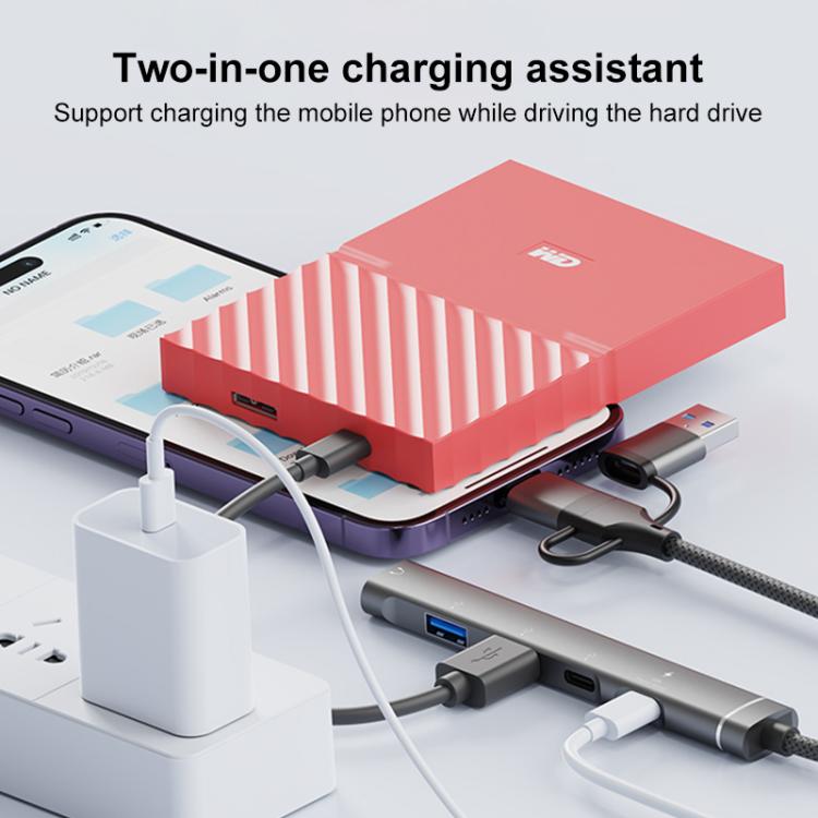 USB / Type-C / 8 Pin to 3.5mm, PD, 2 x USB, Type-C HUB Adapter 5 in 1 Docking Station