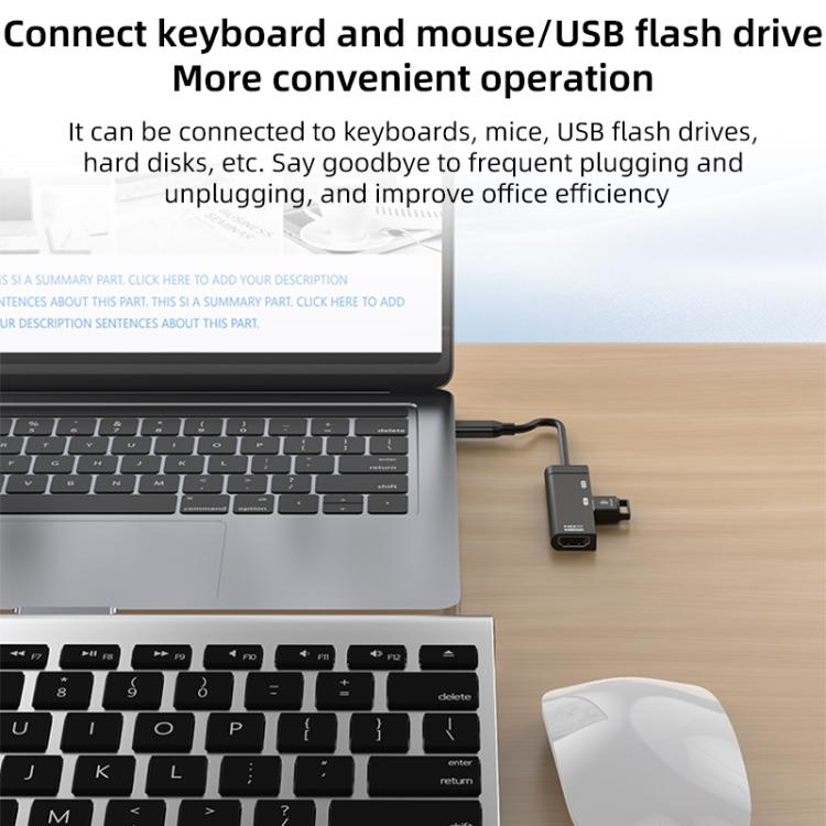 Type-C to Type-C, USB-A, HDMI HUB Docking Station