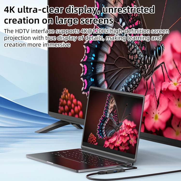 Type-C to Type-C, USB-A, HDMI HUB Docking Station