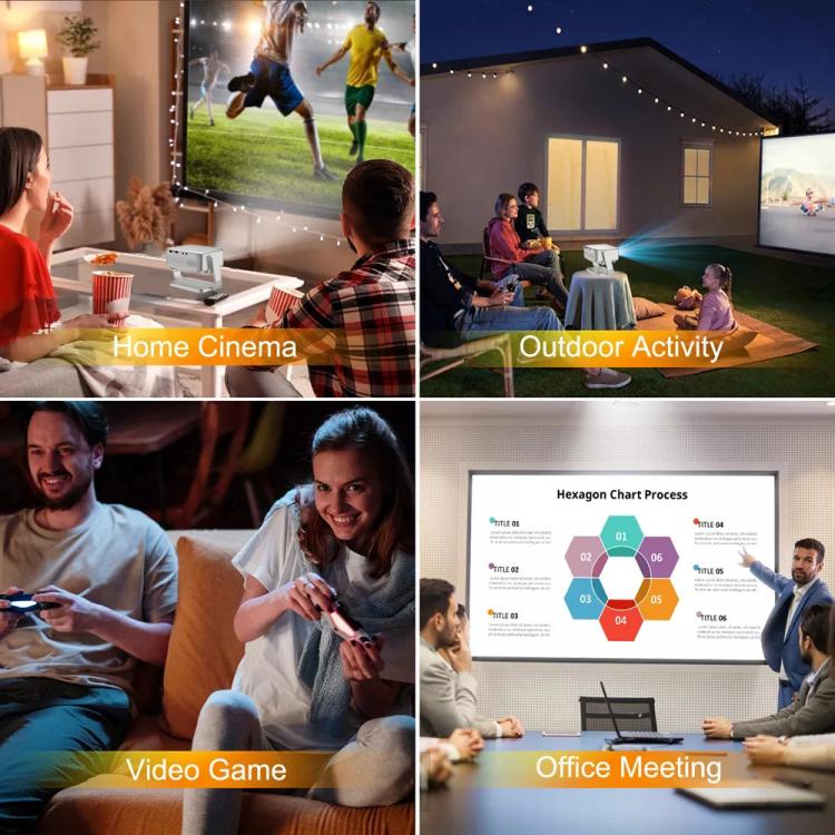 Cheerlux C6C Android Version 1280x720P 180ANSI Bluetooth 5.0 Smart Projector, with Gimbal