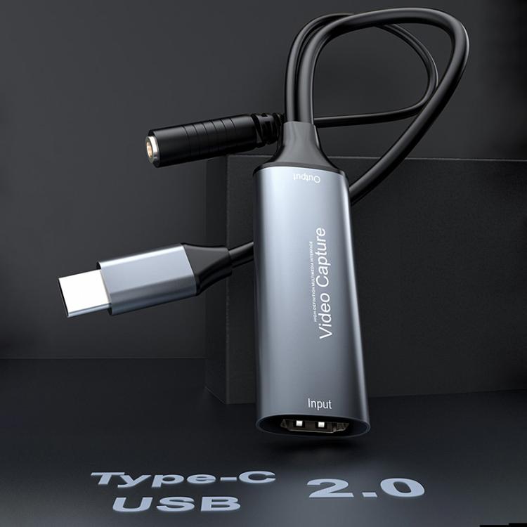 U2 4K 30Hz HDMI to Type-C HD Video Capture Card with Microphone Mixer