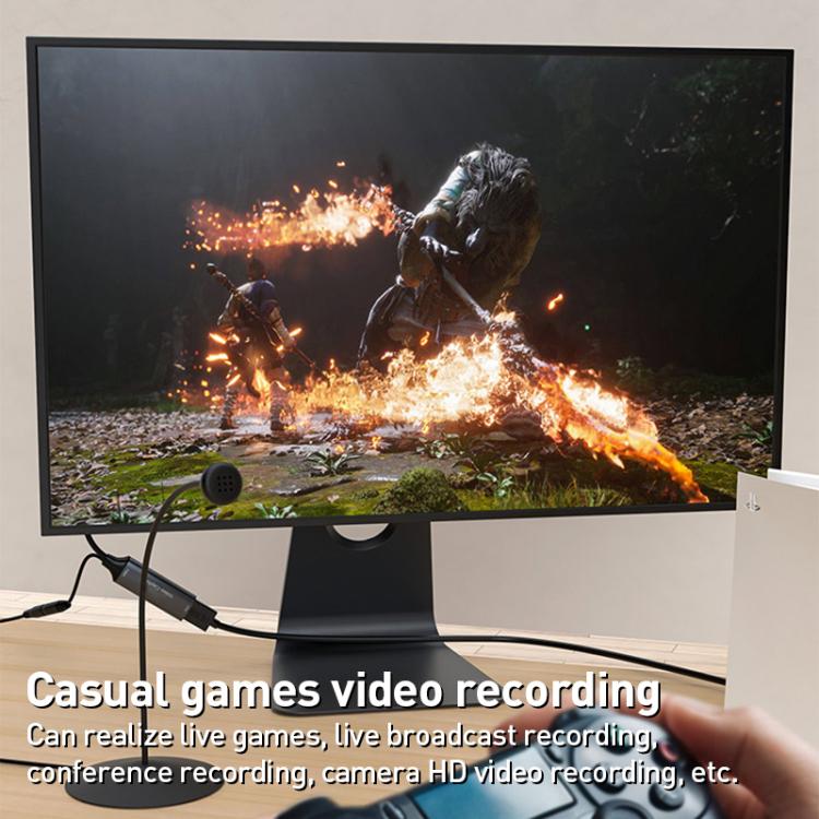 U2 4K 30Hz HDMI to Type-C HD Video Capture Card with Microphone Mixer