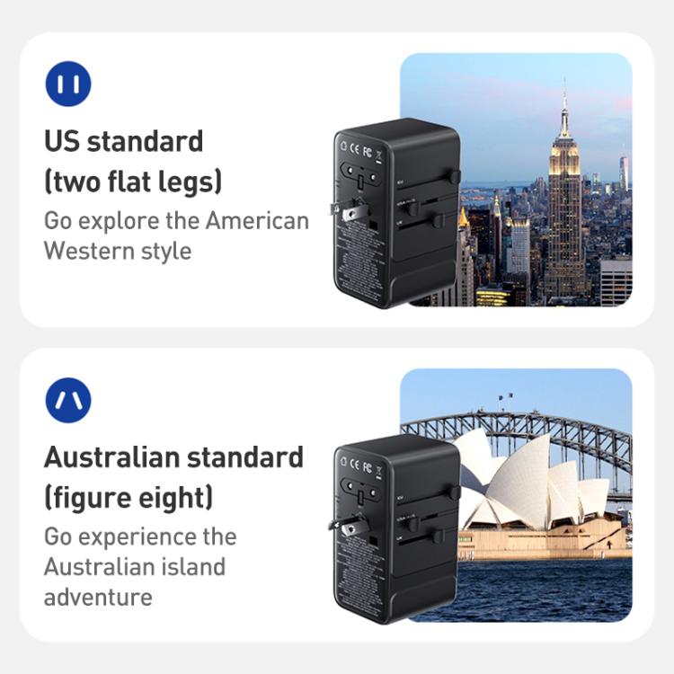 MOMAX UA28L 1-World 2 205W Dual AC 7-Port Universal Travel GaN Charger with 140W Cable