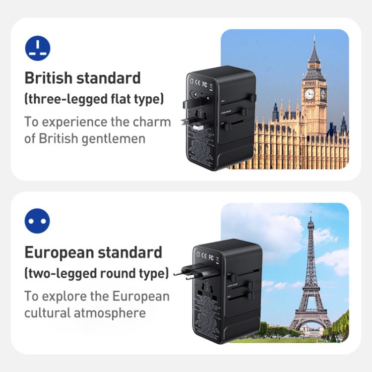 MOMAX UA28L 1-World 2 205W Dual AC 7-Port Universal Travel GaN Charger with 140W Cable