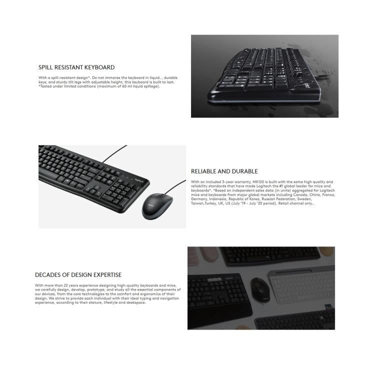 Logitech MK120 Wired Keyboard and Mouse Set