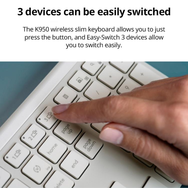 Logitech K950 Slim Silent Wireless Bluetooth Keyboard