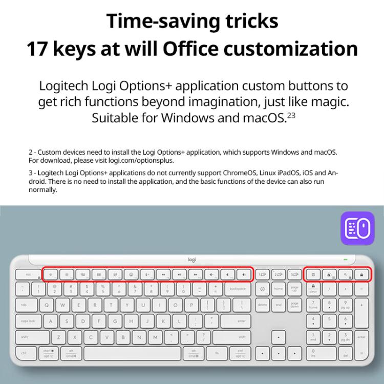 Logitech K950 Slim Silent Wireless Bluetooth Keyboard