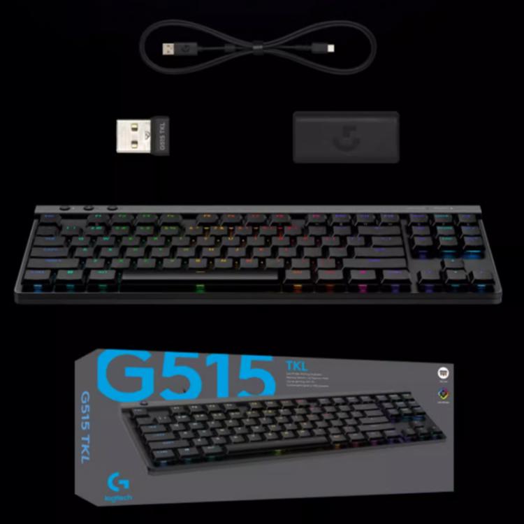 Logitech G515 LIGHTSPEED TKL Wireless Low-Profile Mechanical Gaming Keyboard, GX-T Mechanical Switches