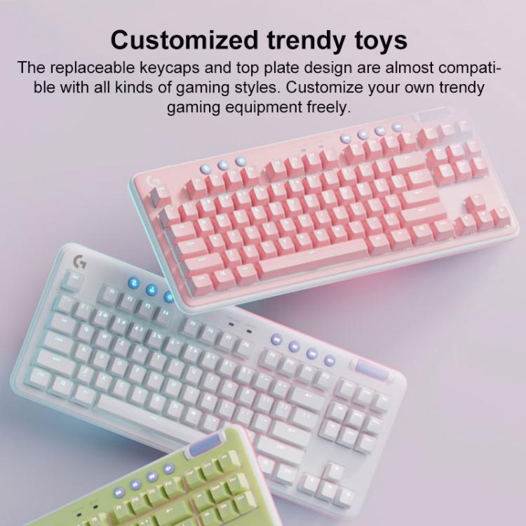 Logitech G715 Dual-Mode 87-Key RGB Wireless Bluetooth Mechanical Keyboard, Tea Shaft