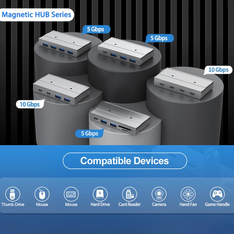 HST-2A1CTS 5 in 1 USB 3.0 Detachable Magnetic Docking Station