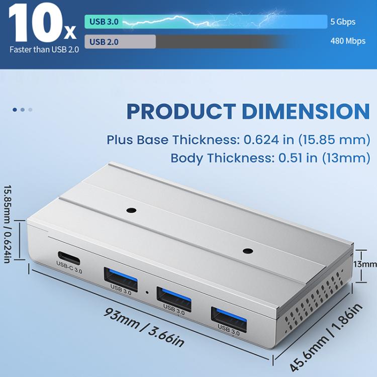 HST-3A1C 4 in 1 USB 3.0 Detachable Magnetic Docking Station