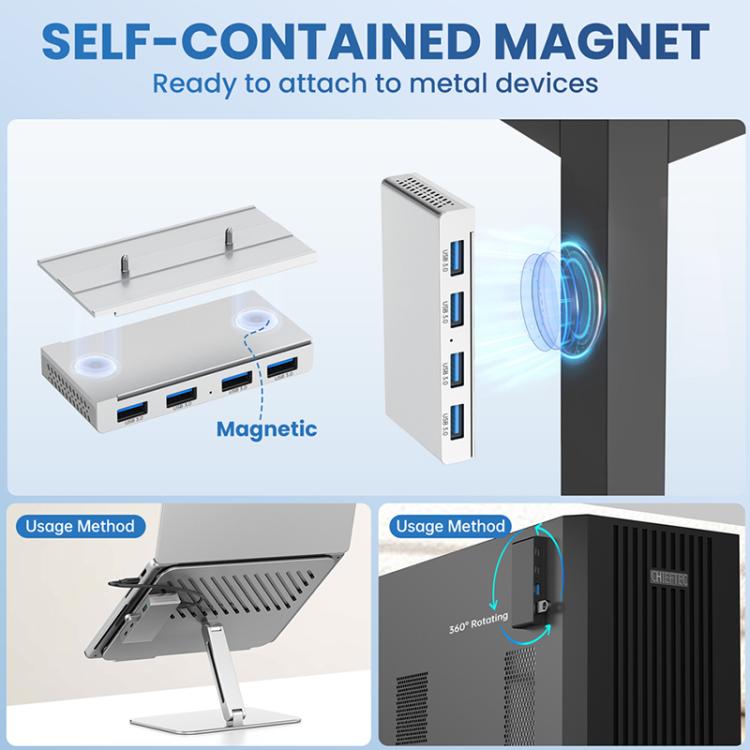 HST-4A-U3 4 in 1 USB 3.0 Detachable Magnetic Docking Station