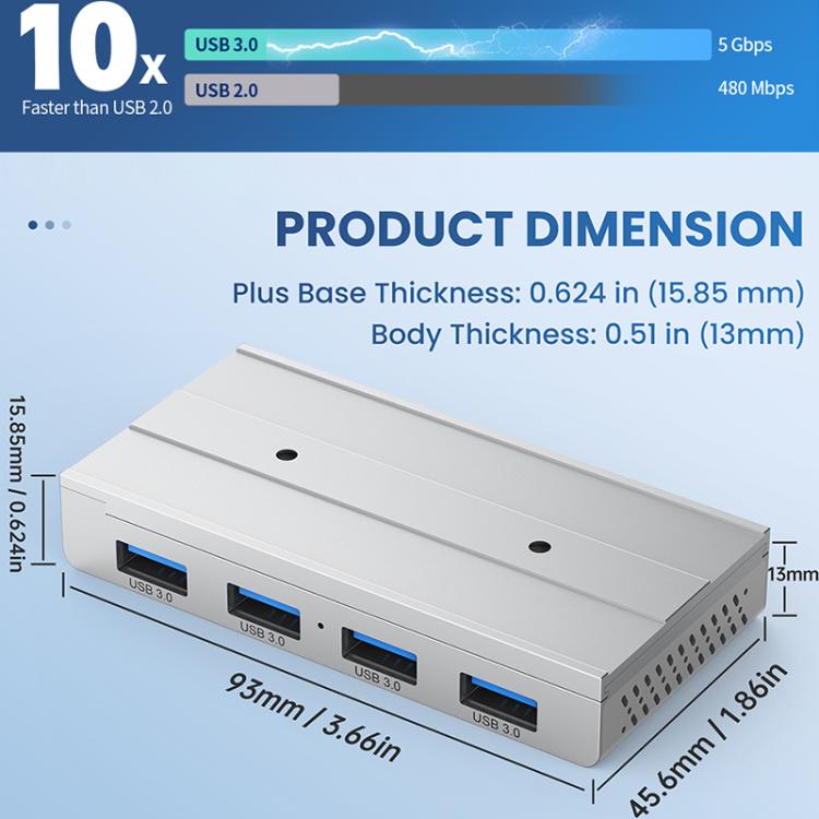 HST-4A-U3 4 in 1 USB 3.0 Detachable Magnetic Docking Station