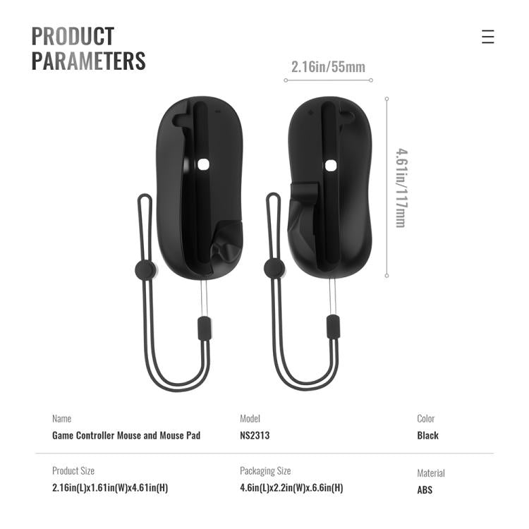 JYS NS2313 Left & Right Controller Mouse + Pad Joy-Con Adapter Stand