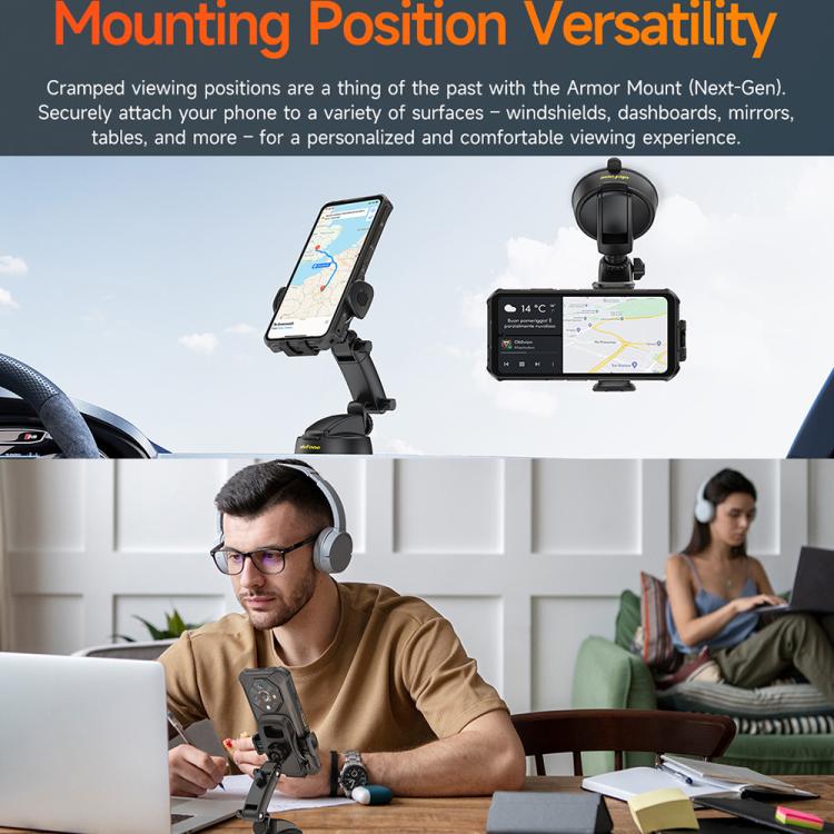 Ulefone UAN15 Armor Mount Car / Desk Phone Holder, Standard Model
