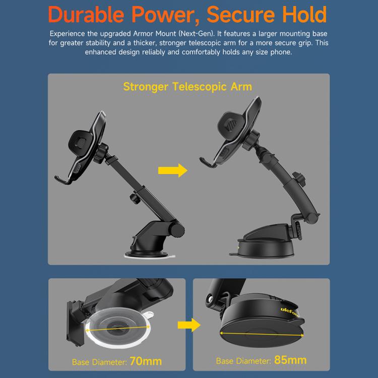 Ulefone UAN16 Armor Mount Car / Desk Phone Holder, Enhanced Model