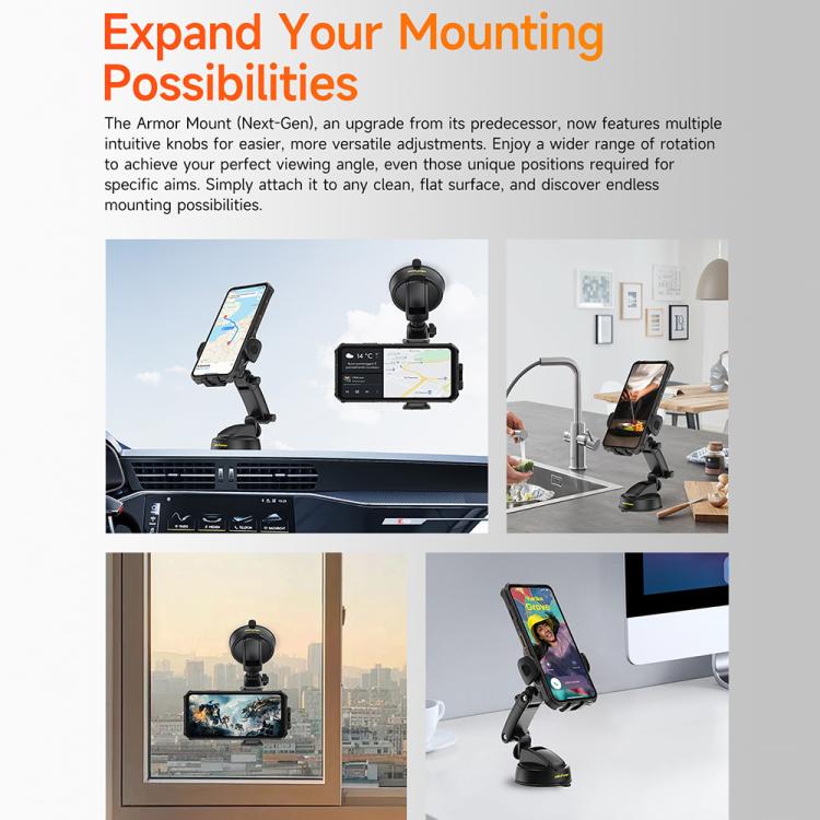 Ulefone UAN16 Armor Mount Car / Desk Phone Holder, Enhanced Model