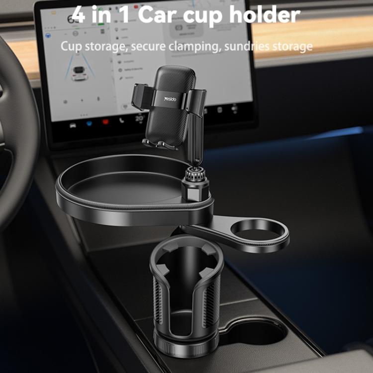 Yesido C274 4 in 1 Car Multi-function Tray Water Cup Phone Holder