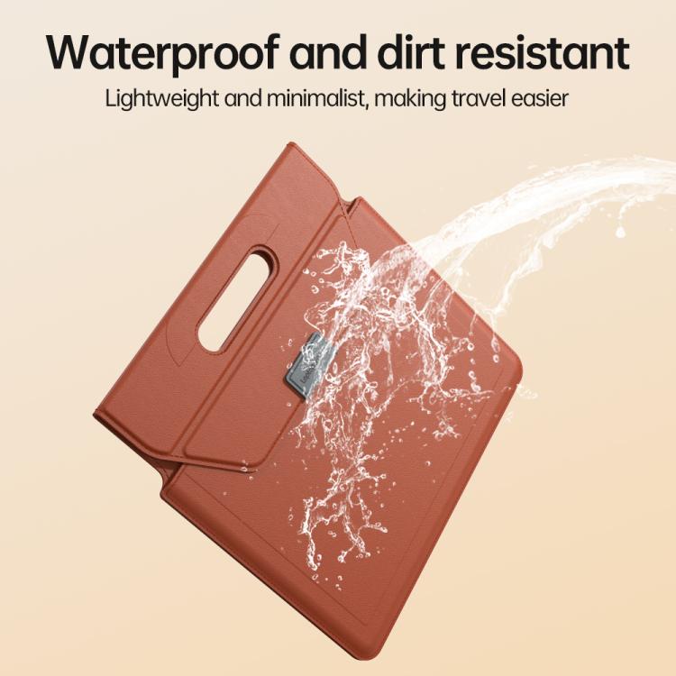 Handle Portable Laptop Briefcase PU Leather Laptop Sleeve with Foldable Stand