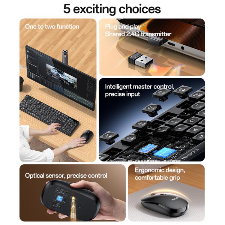 Yesido KB42 2.4G Business Wireless Keyboard Mouse Set