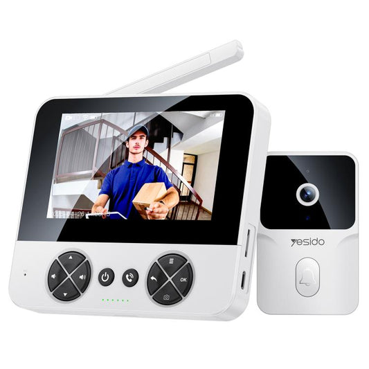 Yesido KM27 4.3 inch TFT Screen 2.4G Wireless Video Intercom Doorbell, Plug: UK Plug