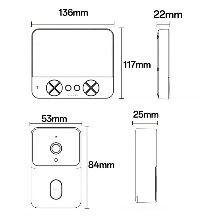 Yesido KM27 4.3 inch TFT Screen 2.4G Wireless Video Intercom Doorbell, Plug: UK Plug