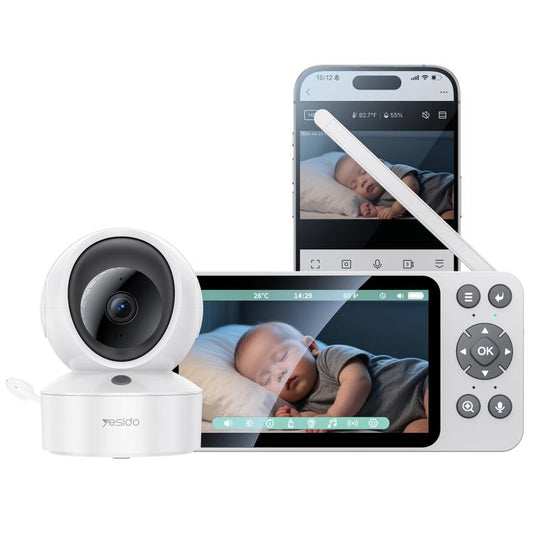Yesido KM28 5 inch LCD Screen 2.4G WiFi Baby Monitor Care Camera, Plug: UK Plug
