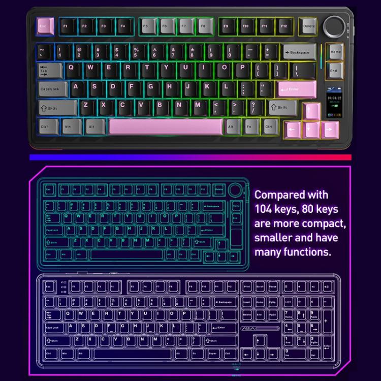 AULA S75 Pro 80 Keys wired/2.4G/Bluetooth Three Model Customizable Gradient Mechanical Keyboard