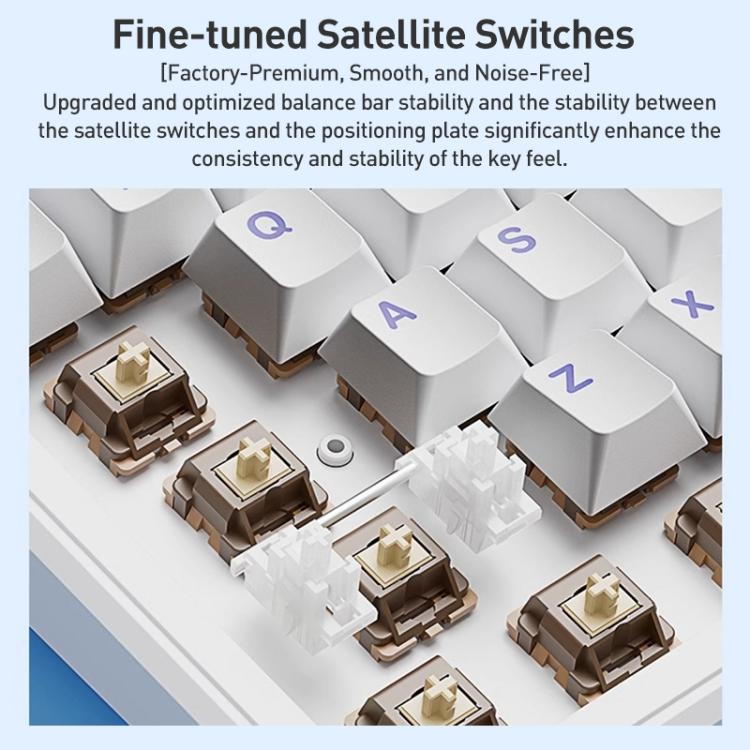 AULA F108 108 Keys Wired/2.4G/Bluetooth Three Model Customizable RGB Gaming Mechanical Keyboard