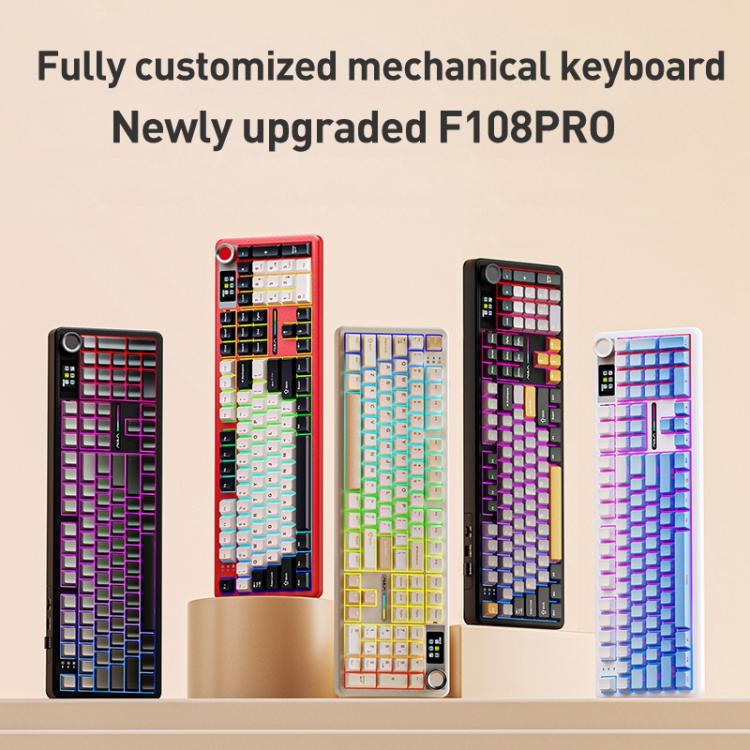 AULA F108 Pro 108 Keys Wired/2.4G/Bluetooth Three Model Customizable RGB Gaming Mechanical Keyboard