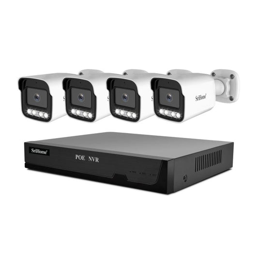 SriHome NVS005-POE065 3MP HD 4-CH POE Camera Network Video Recorder Kit