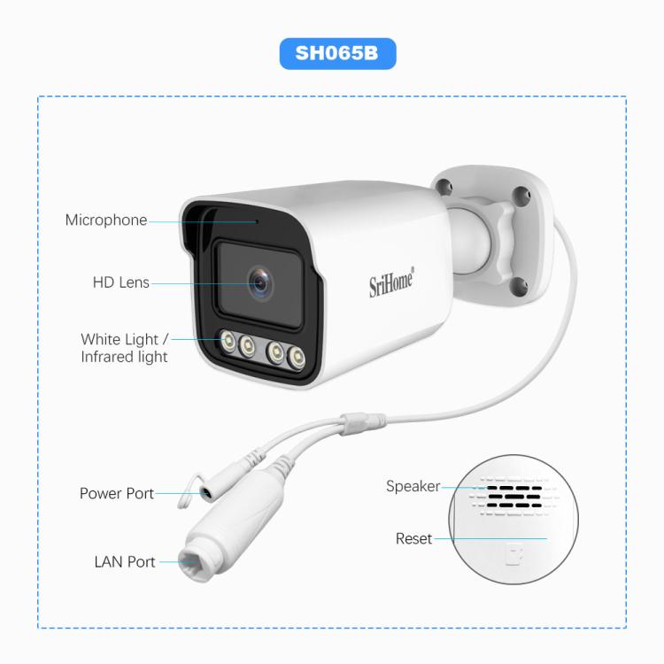 SriHome NVS005-POE065 3MP HD 4-CH POE Camera Network Video Recorder Kit