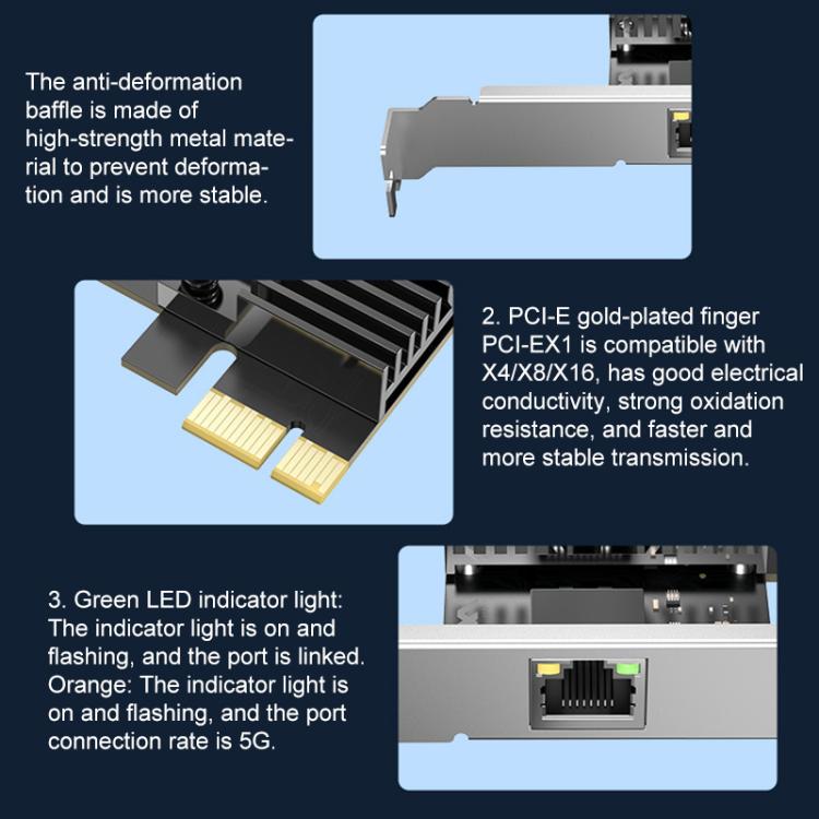 COMFAST CF-P50 Driver-free Gigabit Network Card Built-in PCI-E Ethernet LAN Adapter For Desktop Computers