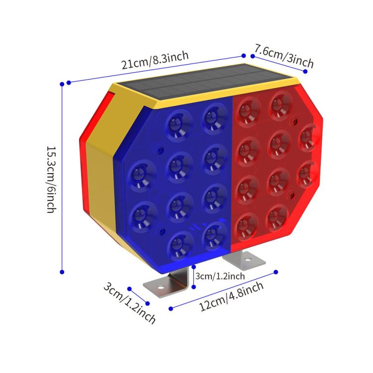 C1A Solar Double Sided LED Strobe Road Warning Light