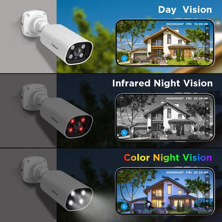 SriHome NVS008-AHD006 2MP HD 4-CH XVR NVR Camera Network Video Recorder Kit