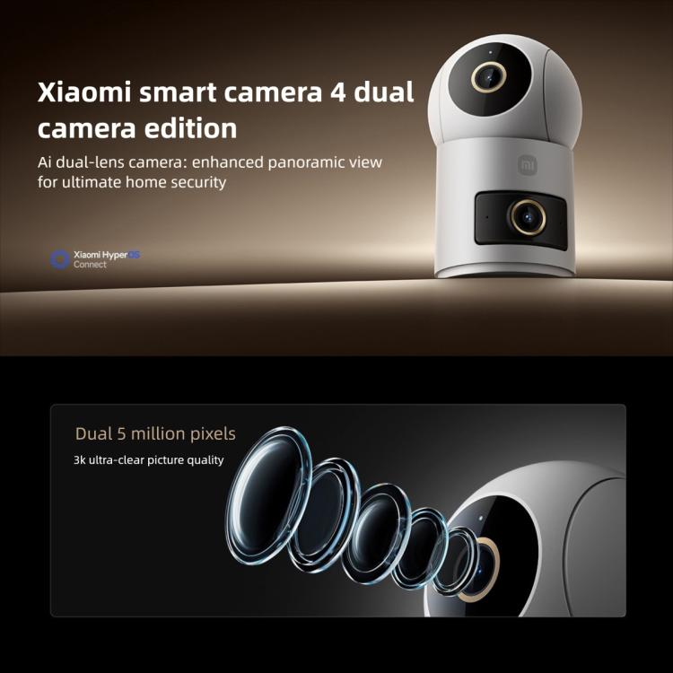 Original Xiaomi Mijia Smart Camera 4 Dual Lens PTZ 360 Degree AI Detection 5MP WiFi 6 Home Security Mi Home APP Camera